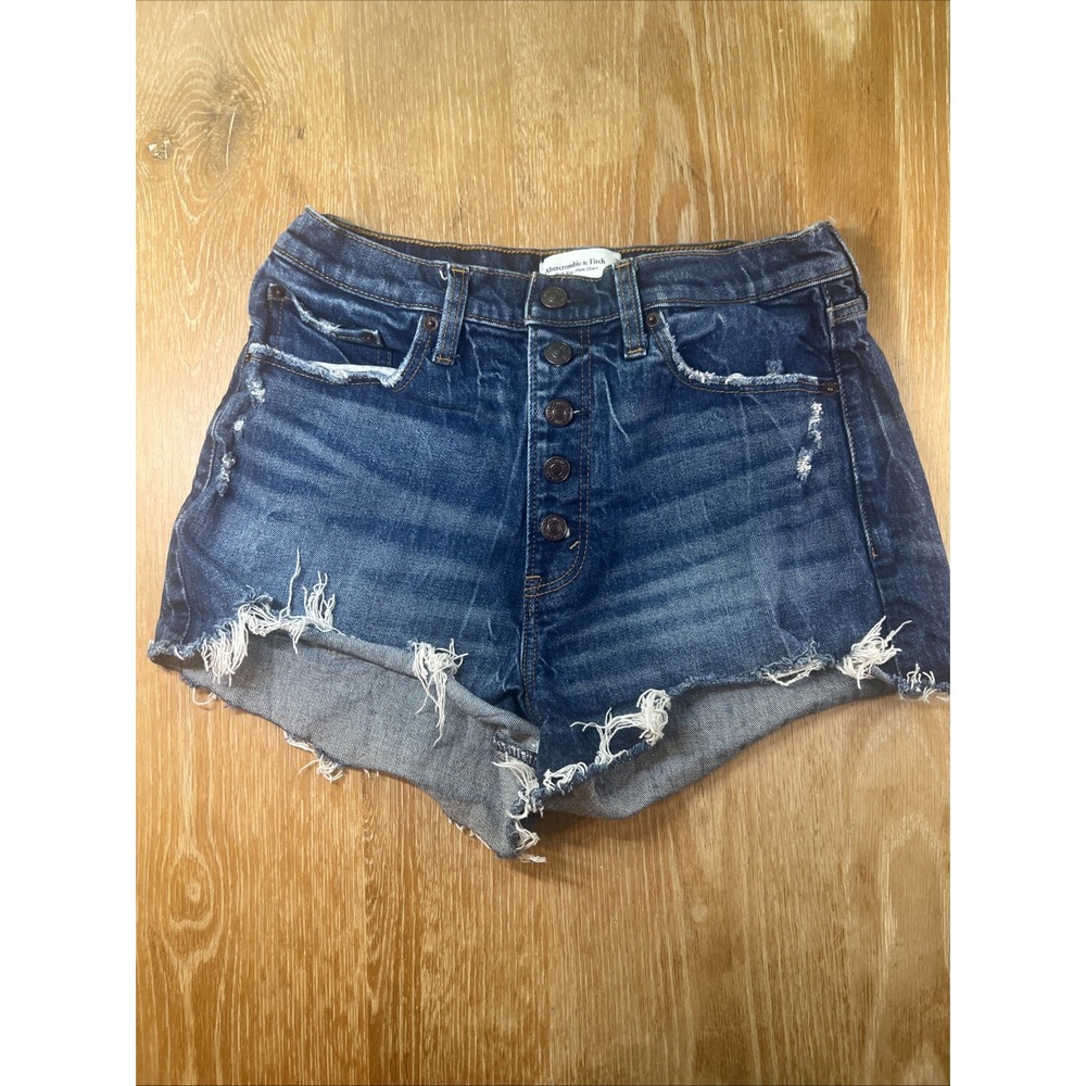 Abercrombie & Fitch High Rise Mom Shorts Women's 28/6 Button Fly‎ Cut Off Boho